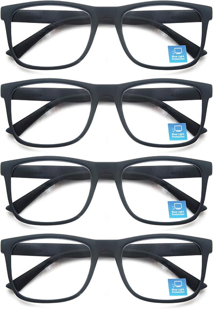 Blue Light Blocking Reading Glasses Men Large Oversized Square Readers Wide fit Cheaters for Men W/Big Head/Large Face