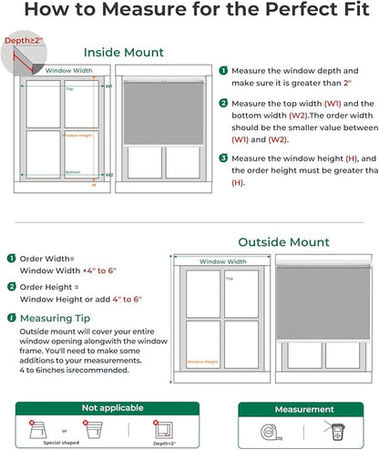 Allesin Motorized Roller Blinds with Remote Control for Windows, Blackout Automatic Smart Shades,Dry Battery Powered Electric Blind (Gray 46" W x 72" H)