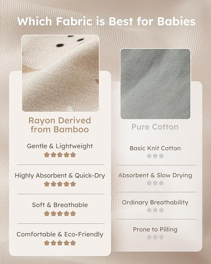 Yoofoss Rayon Made from Bamboo Baby Sleep Sack 0-6 Months 1.0 Tog Baby Wearable Blanket, Super Soft Infant Toddler Sleeping Sack 2-Way Zipper