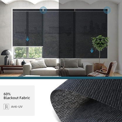 Motorized Blinds with Remote,60% Blackout Light Filtering Shades Compatible with Alexa Google Homekit,Remote Control Motorized Shades,Custom Motorized Roller Shades,Dark Obsidian