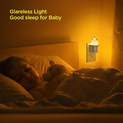2-in-1 Plug in Night Light (2 Pack) - Dual Mode: Auto Sensor & Remote Timer - Boho Neutral Beige Candle Nightlight for Nursery, Bedroom, Bathroom Aesthetic (Taupe, 2 Pack)