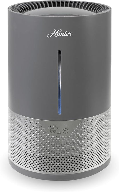 HHE150 Hunter Aspire 4.8L Evaporative Humidifier with PermaWick Filter (4.8L) - Remove Contaminants & White Dust for Clean Mist & Air – Medium Humidifier for Home, Bedroom, or Dorm - Graphite