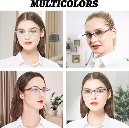 4 Pack Reading Glasses for Women Men Blue Light Blocking Computer Readers Spring Hinge Anti Glare +3.5 4.0 3.5 3.0 2.75 2.5 2.25 2.0 1.75 1.5 1.25 1.0