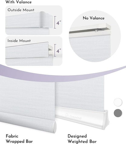 Graywind Rechargeable Smart Sliding Panels Compatible with Alexa Google Motorized Panel Track Blinds Remote Control for Patio Sliding Door Closet Door Width Up to 177" Custom Size (Jacquard White)