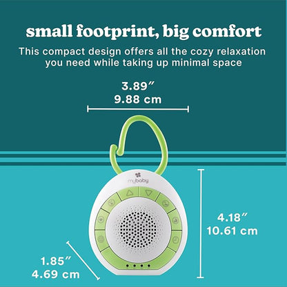 MyBaby Baby Sound Machine - White Noise Sound Machine for Baby, Travel, Nursery and On The Go - 4 Soothing Sounds, Integrated Clip, Small and Lightweight - Great for Baby Registry Gift