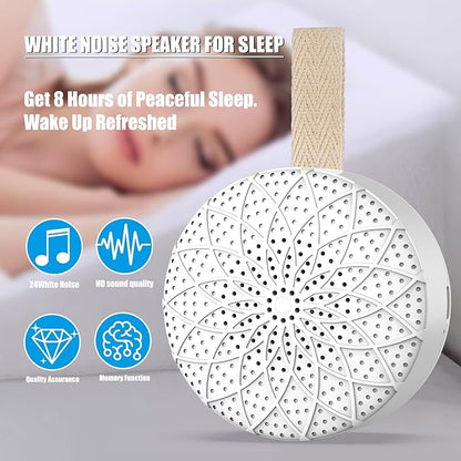 Sound Machine with 24 Relaxing Nature Sounds,Sleep Portable Travel White Noise Machine for Home,Office,Nursery,Timed and Adjustable with Lights Sound Machine