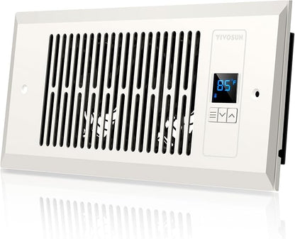 VIVOSUN Quiet Register Booster Fan for 𝟒" 𝐱𝟏𝟎" Holes, Cooling Heating Vent with Intelligent Thermostat Control, 10-Speeds Increase Airflow Booster Fan for Bedroom & Attic, Matte White
