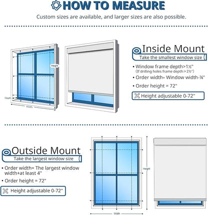 Motorized Blinds for Windows - Hapadif Roller Window Shades with Remote, No-Drill Installation, Cordless Automatic Blinds, Blackout Electric Blinds, Adjustable Height, Easy to Use (Grey, 34.5 x 72)