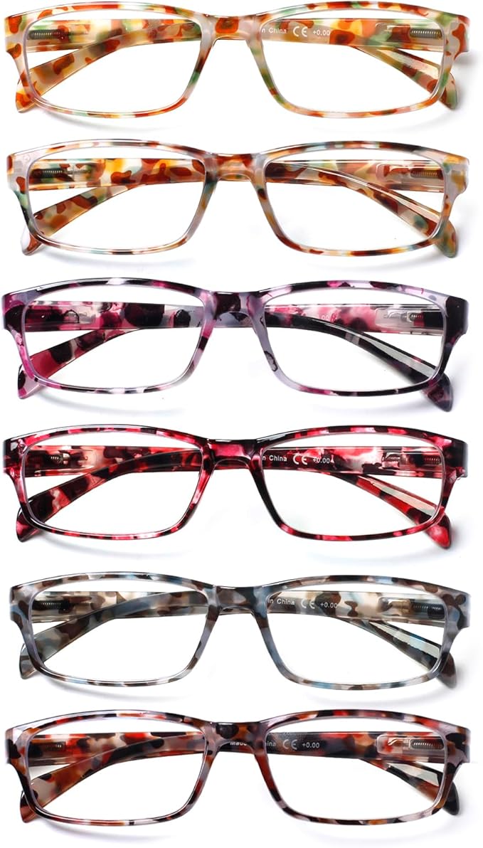 JOSCHOO Computer Reading Glasses for Women and Men 6 Pack Blue Light Blocking Spring Hinge Readers