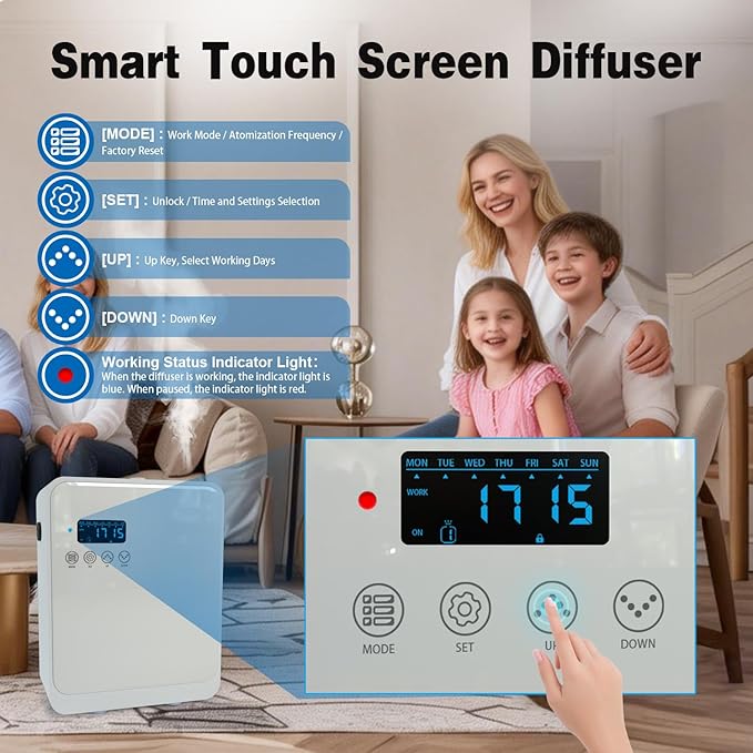 Smart Aroma Diffuser for Home & Business, 1200ml Waterless Essential Oil Diffuser with App Control, Covers Up to 2000 Sq.Ft, Pure Essential Oil Only for Hotel, Office, Spa