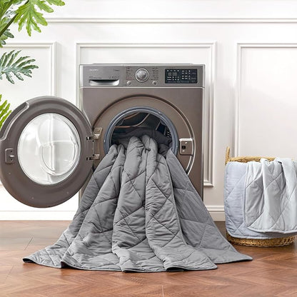 Cozy Bliss Cooling Blanket for Kids Hot Sleepers, Q-Max 0.45 Cooling Comfort, Cold Blankets for Night Sweats Sleeping, Ultra-Cool Lightweight Breathable Blanket for Travel, Glacial Grey 40"x60"