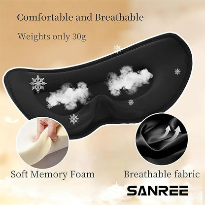 Sleep Mask for Side Sleeper Women Men,Blackout Eye Masks for Sleep,3D Contoured Sleeping Mask,Breathable Adjustable Eye Cover Blindfold with lash Extensions for Trave,Nap,Night Work