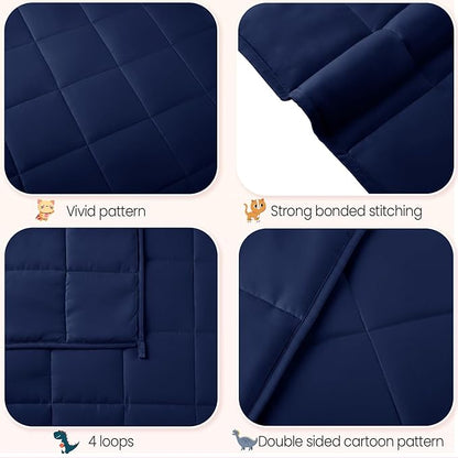 HOSUKKO Weighted Blanket - 5 lbs Navy Blue Heavy Blanket - Breathable Blanket(36 * 48 inches, 5 lbs)