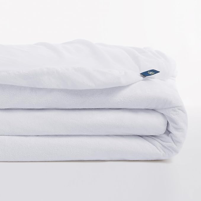 Serta Soft Top Mattress Cover, 76" x 80" Odor-Preventing and Stain-Resistant Waterproof Mattress Protector, 18" Elastic Deep Pocket for Secure Fit, King Mattress Pad, White