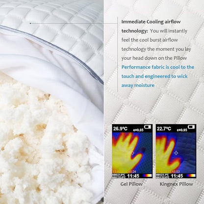 Kingnex Bolster Roll Pillow for Sleeping on Back or Side Under Knee to Relief Lower Back Pain Between Legs for Side Sleepers Cylinder Pillow with Removable Cooling Cover 20x8