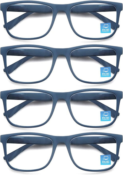 Blue Light Blocking Reading Glasses Men Large Oversized Square Readers Wide fit Cheaters for Men W/Big Head/Large Face