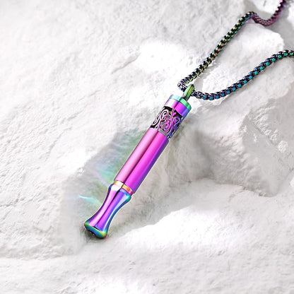 Anxiety Relief Pendant Mindfulness Breathing Necklace - Essential Oil Diffuser & Personal Inhaler Aromatherapy Necklaces for Women & Men (Rainbow)