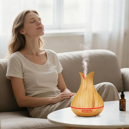 Smart WiFi Essential Oil Diffuser App Control Air Humidifier (Light Wood UK)