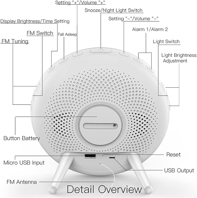Alarm Clocks Smart Wake Up Light Workday Clock Sunrise/Sunset Simulation 4 Remote Control