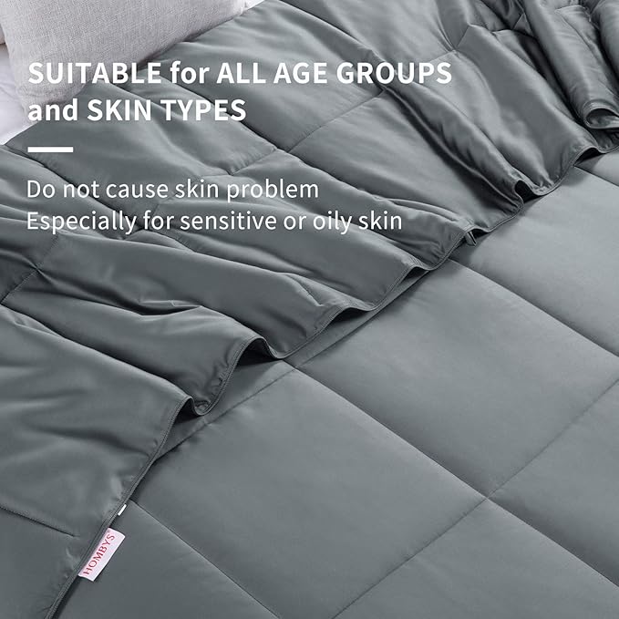 HOMBYS Lightweight Cooling Comforter Super King Size,100% Viscose Derived from Bamboo Shell Down Alternative Duvet Insert,Grey Soft All Season Comforter for Hot Sleepers,8 Corner Tabs