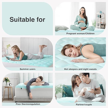 Novilla Dual-Layer 2+2 Inch Memory Foam Mattress Topper with Detachable Cooling Cover, Cooling Gel-Infused Memory Foam Pad for Back Pain Relief, Breathable & Machine Washable,Twin
