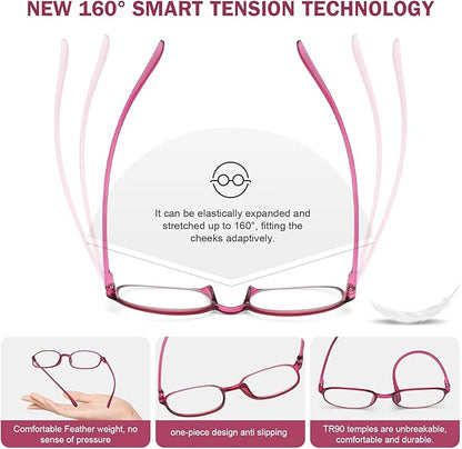 AQWANO 2 Pack Blue Light Blocking Computer Reading Glasses UV Protection Flexible TR90 Frame Lightweight Readers Glasses for Women Men +2.75