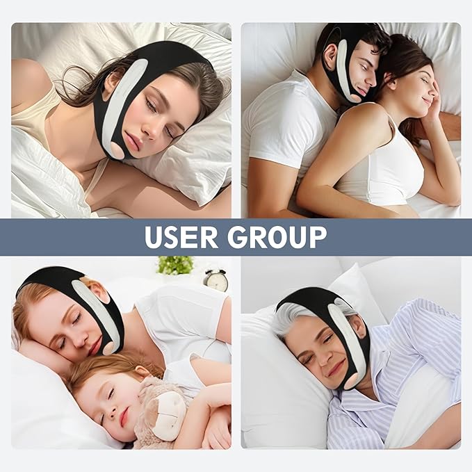 Anti Snoring Chin Strap for Sleeping Adjustable(2 Pack), Effective Anti Snoring Device Breathable and Reusable, High Elasticity Traceless Comfortable Snore Stopper for Adult
