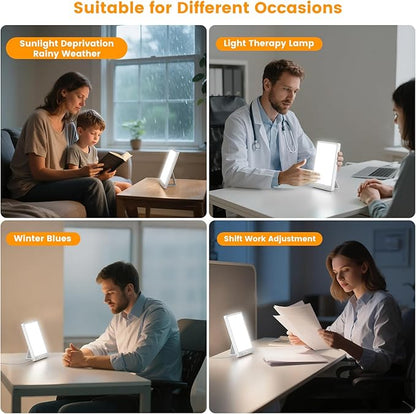 Light Therapy Lamp - 10000 Lux 3 Color Temperature & Wall Mount Therapy Light, Touch Control Daylight Lamps with Memory Function for Home/Office Use As Lift Mood (Wired Only).