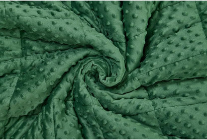 TONGDADA Minky Weighted Blanket | 40''x60'',10lbs | Cozy and Soft Minky Weighted Throw Blanket | Luxury Velvet with Premium Glass Beads | Dark Green Minky