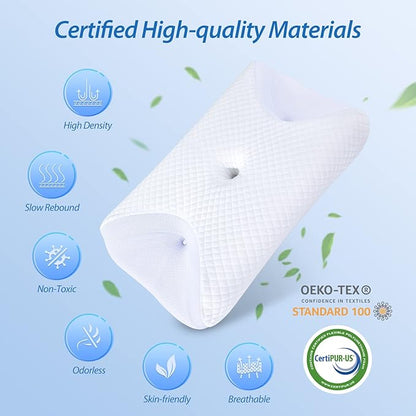 HOMCA CPAP Pillow for Side Sleeping, CPAP Nasal Pillows for All CPAP Masks Users to Reduce Air Leaks & Masks Pressure, Neck Support Pillows for Sleeping for Neck Pain Relief
