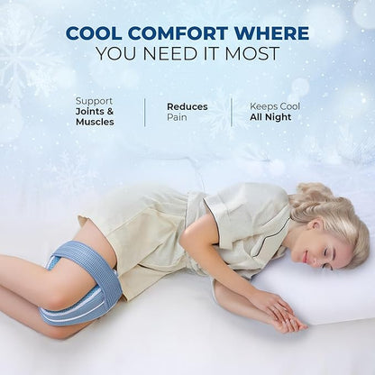 Cooling Gel Knee Pillow for Side Sleepers Hip Pain - Between Leg Pillow for Side Sleeping - Sciatica Pain Relief Support for Lower Back, Knees, Joints, and Spine