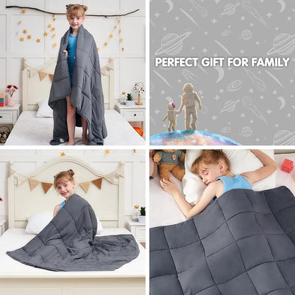 yescool Weighted Blanket 3 Pounds Cooling Weighted Lap Blanket, Grey Small Heavy Blankets, Weighted Throw Blanket Gift for 20-40lbs, 36"x48"