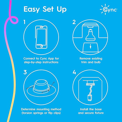 GE Cync Reveal® Smart LED Recessed Downlight, Color Changing WiFi Light, Matter Compatible, Works with Alexa and Google Home, 6in (3-Pack)