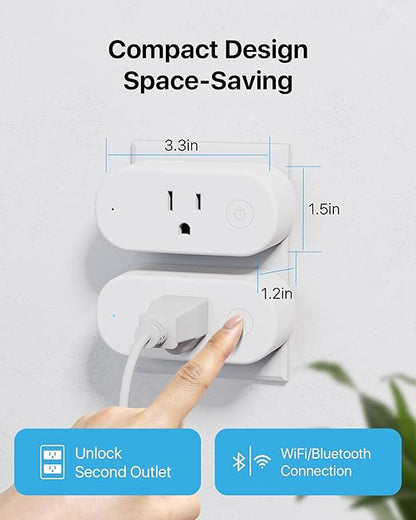 Loocam Smart Plug Compatible with Alexa Mini, Smart Home Wi-Fi Outlet, No Hub Required, Timer Function, App Control, 2.4G WiFi Only, 4 Pack, White