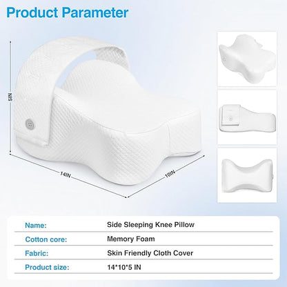 Knee Pillow for Side Sleepers, White