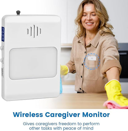 Bed Sensor Pad & Pager for Elderly Dementia Patients Caregiver Bed Alarm with 32" x 13" Motion Sensor Pad Fall Prevention for Elderly (Bed Pad)