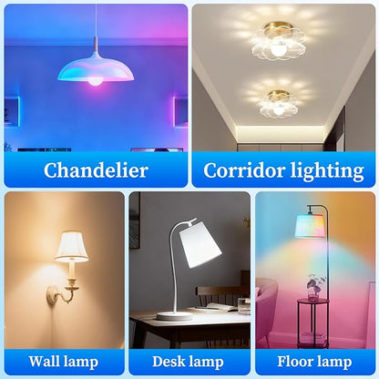 Meliya LED Smart Light Bulbs, Color Changing Dimmable & Timing Smart WiFi and Bluetooth Bulb, Compatible with Alexa and Google Assistant, RGBWW A19, 9W 800 Lumens, Music Sync, Voice Control (1 Pack)