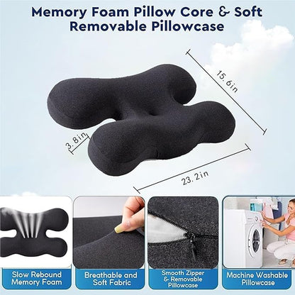 Side Sleep Beauty Pillow,Ergonomic Memory Foam with Removable Cover,Butterfly Shape Wrinkle Prevention Pillow for Protecting Your Hair and Skin