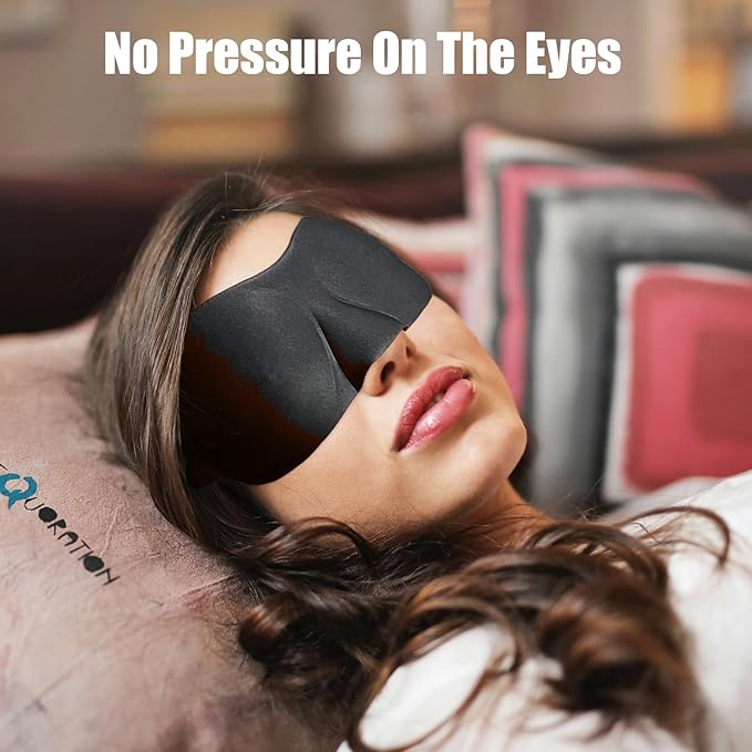 Sleep Mask Pack of 3, 100% Block Out Light, 3D Eye Masks for Sleeping, Night Blindfold for Men Women, Back and Side Sleeper, Ultralight Travel Eye Cover Multi-Colored