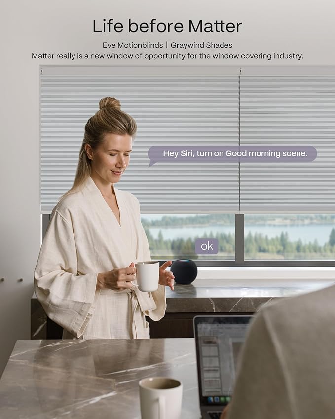 Graywind Motorized Matter Cellular Shades- 100% Blackout 1-3/4"Cell Honeycomb Blinds for Indoor Windows, Compatible with Alexa Google Siri, Custom Size,Beige