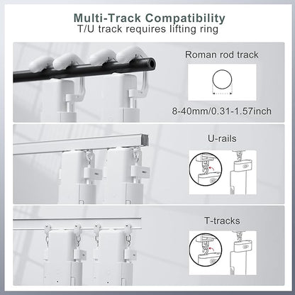 Automatic Curtain Opener 2 Pack: Smart Electric Curtains Closer Robot with Remote Control｜No Drill Quiet Motor｜Compatible for Roman Rods, T & U Tracks｜Long-Lasting Battery for Bedroom & Home