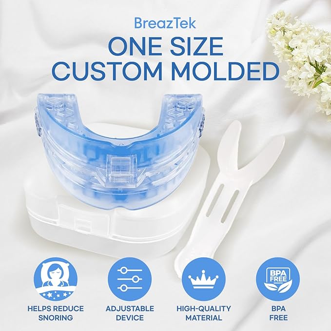 Anti Snore Mouthpiece: FDA Cleared Snoring Aid - Helps Reduce Snoring During Sleep for Men and Women (Lightblue)