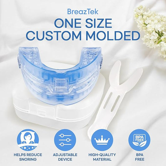 Anti Snore Mouthpiece: FDA Cleared Snoring Aid - Helps Reduce Snoring During Sleep for Men and Women (Lightblue)