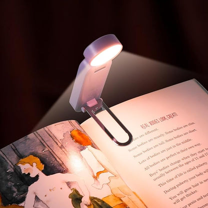 VAVOFO USB Rechargeable Book Light, Blue Light Blocking, Amber Clip On Bookmark Reading Light for Bookworms with Eye Care 6 LED Modes