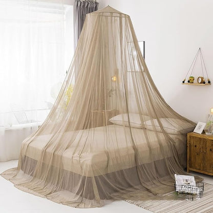 Faraday Fabric Radiation Shielding Bed Canopy Circle EMF Protection Block 5G Radiation Shielding Sleep Queen Size (Color : Brown, Size : Medium)
