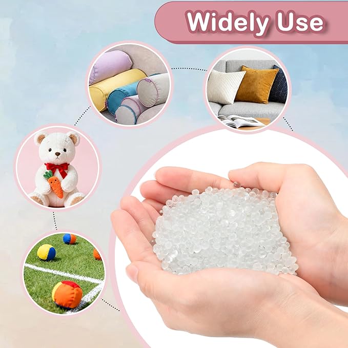 LemonRoad 15 Lbs Glass Beads Weighted Beads Glass Bead Filler Pellets for Stuffing Weighted Blankets Reborn Dolls Crafts Pillows Vests Stuffed Animals Anxiety Lap Pads
