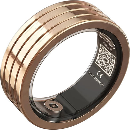 3Plus Loop - Smart Ring - Titanium - No App Subscription - Meditation Coach - Sleep Tracking - Heart Rate - Fitness w/Assisted GPS - Swim 5ATM - Up to 4 Days of Battery Life (Rose Gold, US 8)