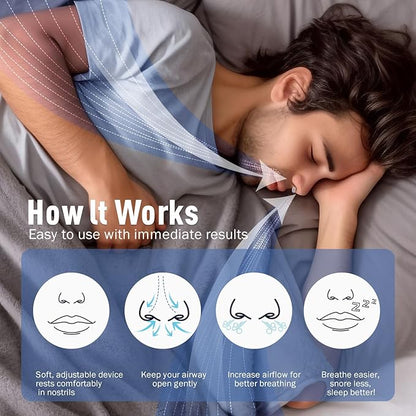 Anti Snoring Devices, Snore Stopper with Adjustable Magnet, Nasal Dilators Silicone Nose Clip Stop Snoring, Effective to Relieve Snoring, Snoring Solution for Comfortable and Quieter Sleep, M