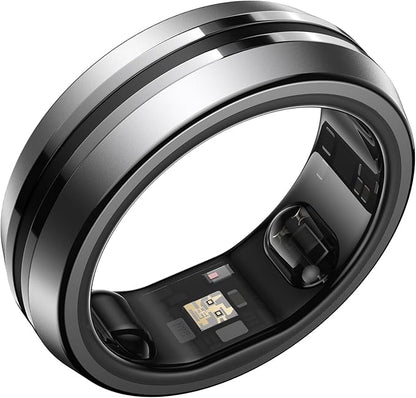 RENPHO Lynx Smart Ring-All Day Sleep & Activity Tracking, Includes Charging Case, Gifts for Men, 7-Day Battery Life, Subscription-Free App for iOS & Android, Size Before You Buy (Silver, Size 13)
