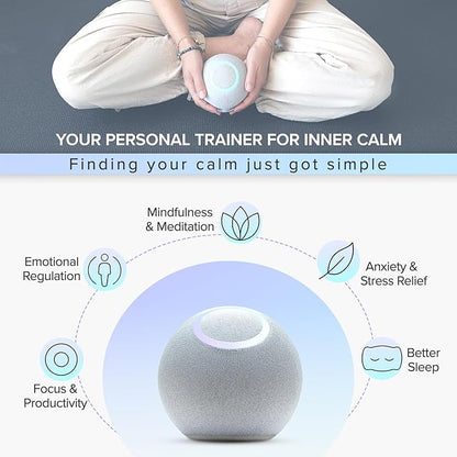 Orb: Smart tracker for better mental health. Biofeedback device to master meditation, wellness focus, anxiety, manage stress & ADHD strategies. Mindfulness, emotional regulation self-care gift